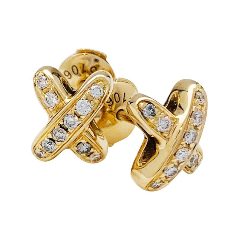 [Liorra]JEUX DE GOLD DIAMOND EARRINGS