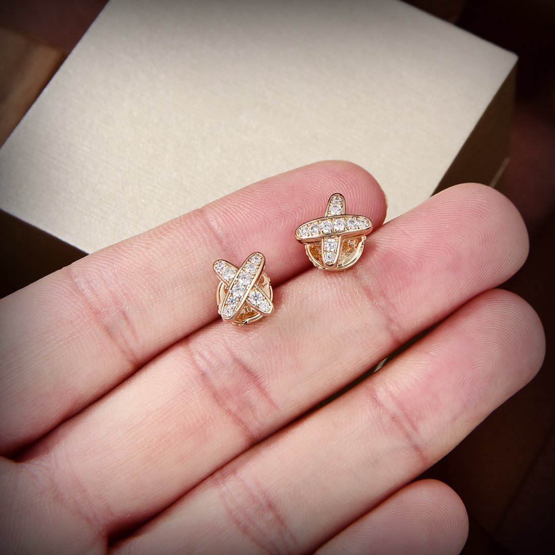 [Liorra]JEUX DE GOLD DIAMOND EARRINGS