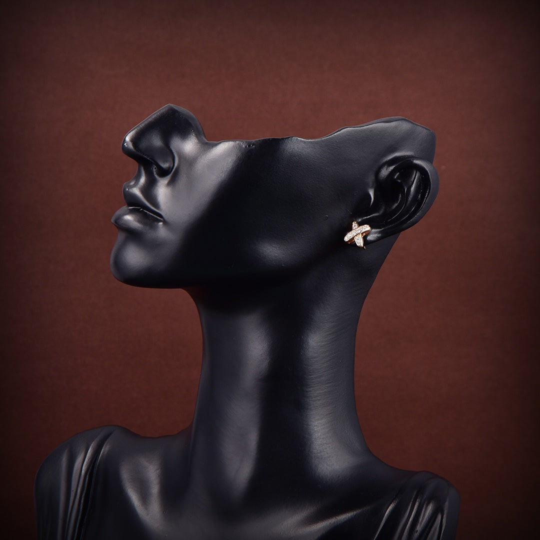[Liorra]JEUX DE GOLD DIAMOND EARRINGS