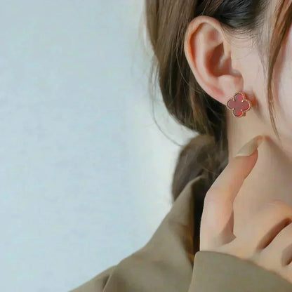 [Liorra]CLOVER MEDIUM 1 MOTIFS CARNELIAN  EARRINGS