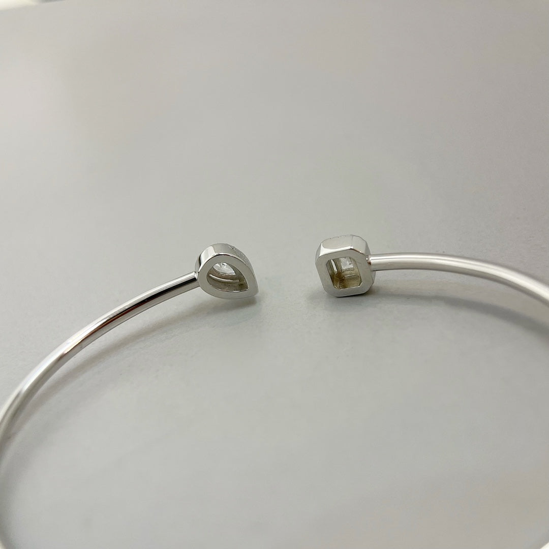 [Liorra]JONC FLEX MY TWIN TOI & MOI SILVER DIAMOND BRACELET
