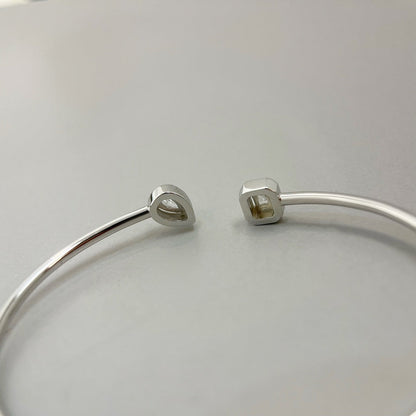 [Liorra]JONC FLEX MY TWIN TOI & MOI SILVER DIAMOND BRACELET