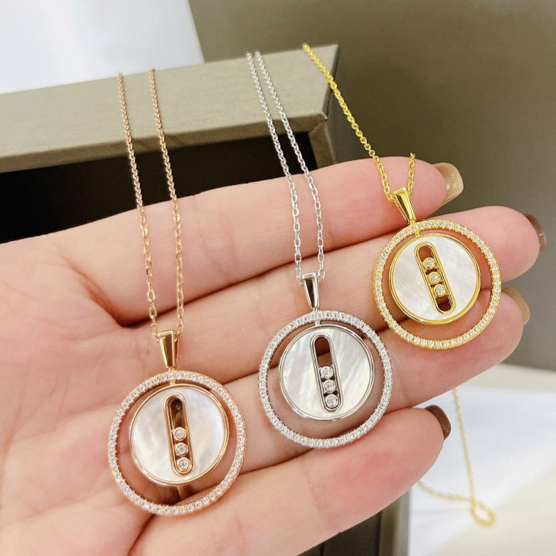 [Liorra]Demo MOVE MM NACRE BLANCHE DIAMOND NECKLACE