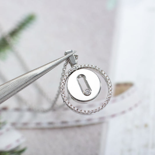 [Liorra]Demo MOVE PM NECKLACE SILVER DIAMOND