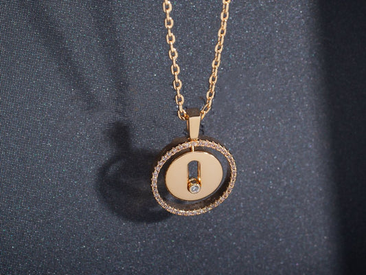 [Liorra]Demo MOVE PM NECKLACE PINK GOLD DIAMOND
