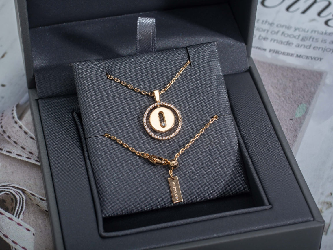 [Liorra]Demo MOVE PM NECKLACE PINK GOLD DIAMOND