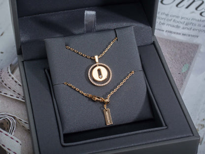 [Liorra]Demo MOVE PM NECKLACE PINK GOLD DIAMOND
