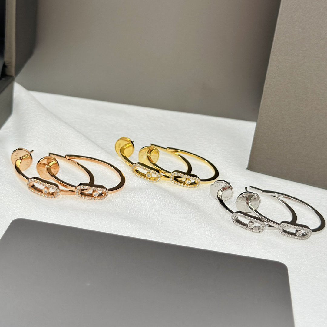 [Liorra]CREOLES MOVE UNO PM DIAMOND EARRINGS