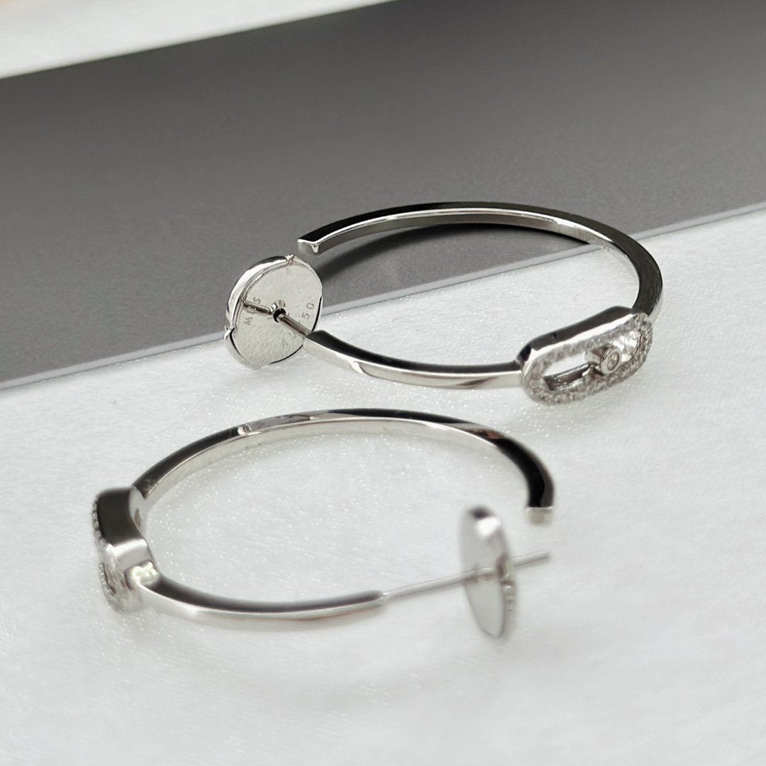 [Liorra]CREOLES MOVE UNO PM DIAMOND EARRINGS