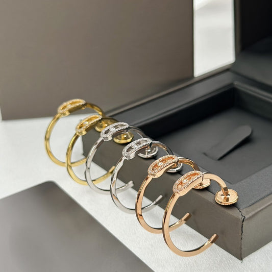 [Liorra]CREOLES MOVE UNO PM DIAMOND EARRINGS