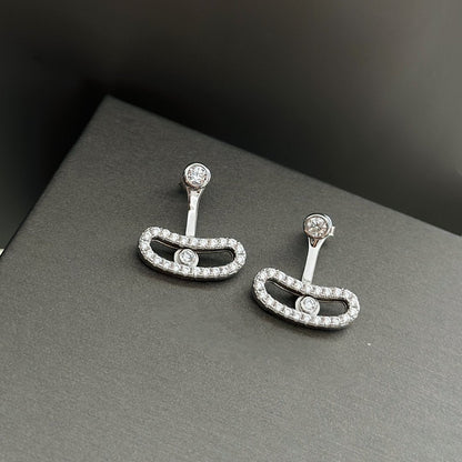 [Liorra]MOVE UNO SILVER DIAMOND EARRINGS