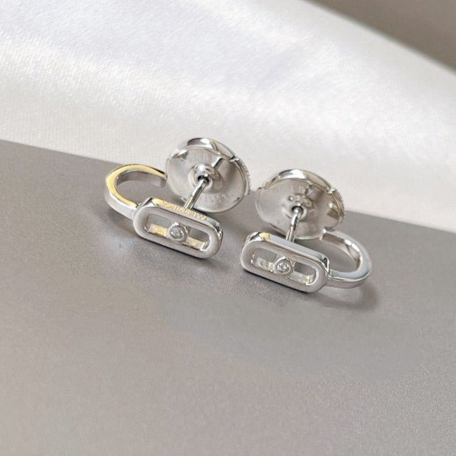 [Liorra]CREOLES MOVE UNO MINI 1 DIAMOND EARRINGS