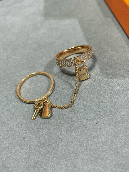 [Liorra]HM KELLY CLOCHETTE DOUBLE RING IN  WITH DIAMONDS