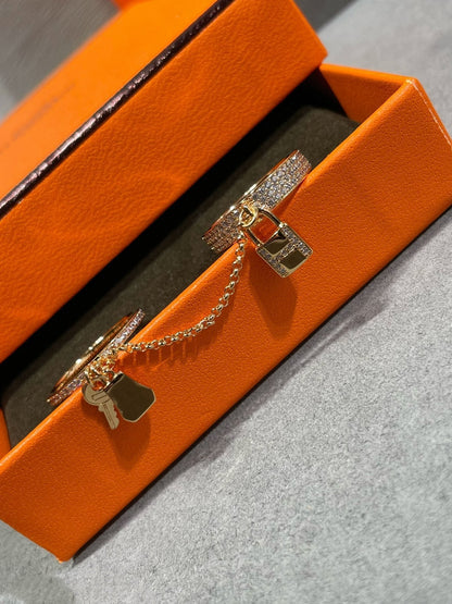[Liorra]HM KELLY CLOCHETTE DOUBLE RING IN  WITH DIAMONDS