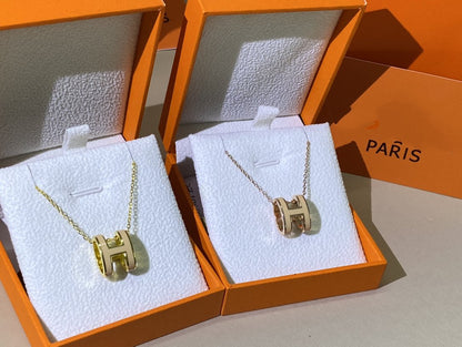 [Liorra]HM CLIC YELLOW ENAMEL GOLD NECKLACE