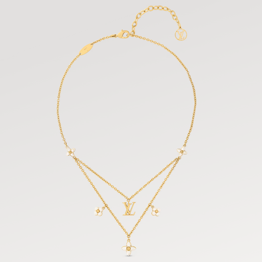 [Liorra]FLOWERGRAM GOLD MOP DOUBLE ROW NECKLACE