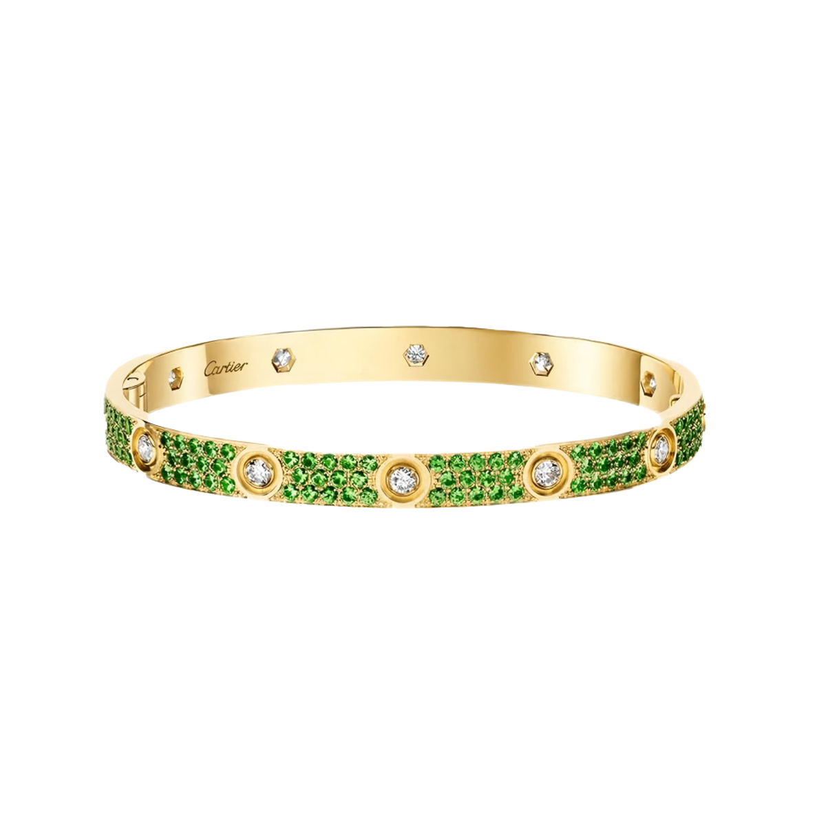 [Liorra]2026 PAVE GEMSTONE LOVE BRACELET 6.1MM 10 DIAMONDS