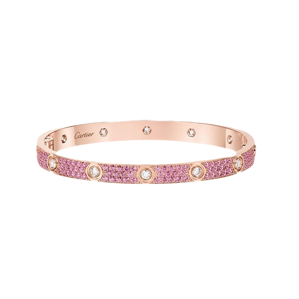[Liorra]2026 PAVE GEMSTONE LOVE BRACELET 6.1MM 10 DIAMONDS