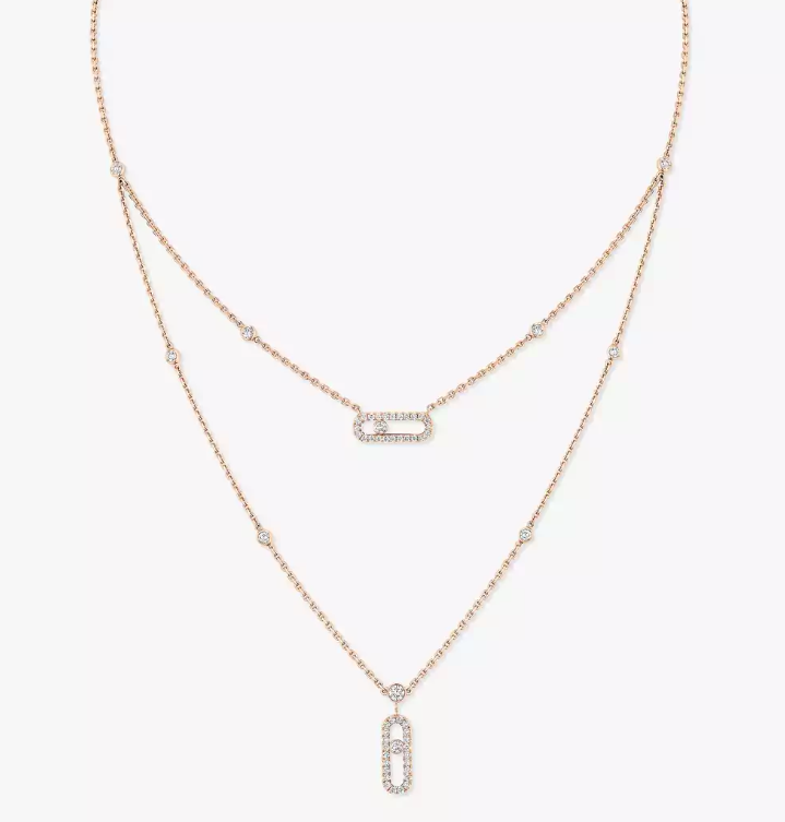 [Liorra]MS Double-Circle Full-Diamond Necklace