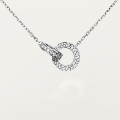 [Liorra]LOVE 7.6MM NECKLACE Liorra GOLD AND SILVER  FULL DIAMOND