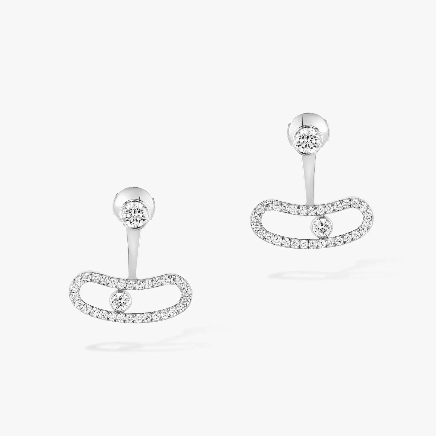 [Liorra]MOVE UNO SILVER DIAMOND EARRINGS