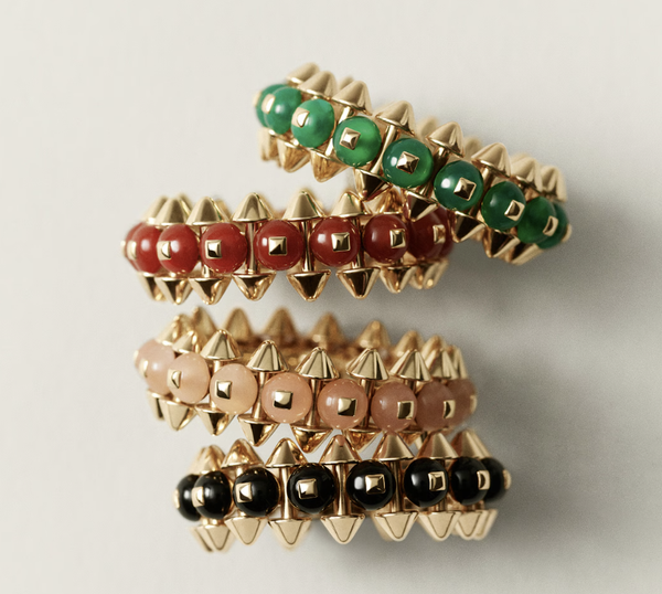 [Liorra]CLASH ELEGANT ROSE GOLD RING FEATURING NATURAL AGATE