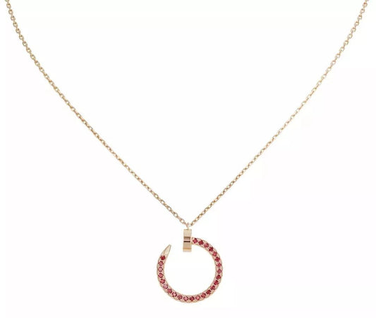 [Liorra]JUSTE NECKLACE GOLD RED DIAMONDS