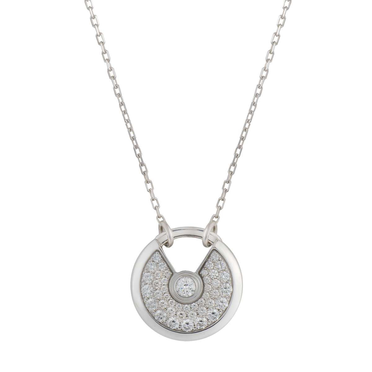 [Liorra]AMULETTE SILVER FULL DIAMOND NECKLACE
