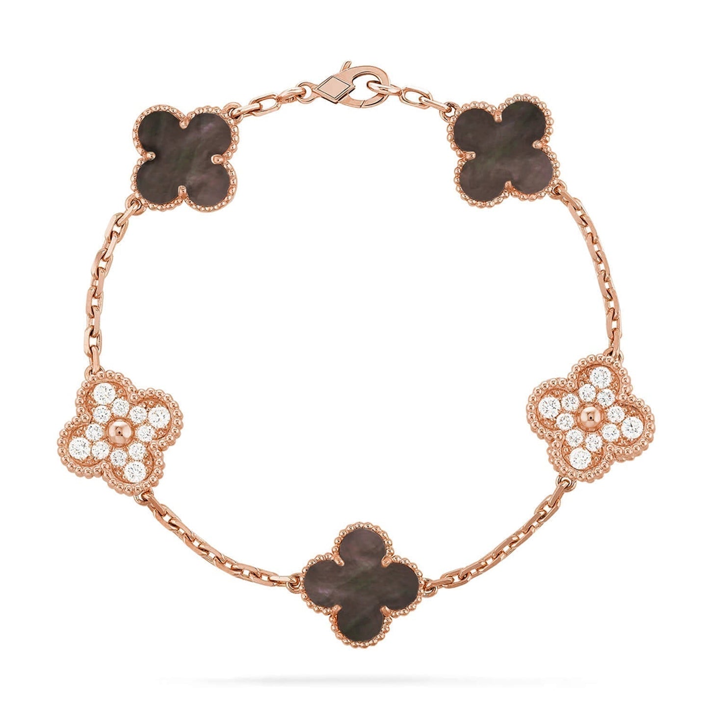 [Liorra] CLOVER 5 MOTIF GRAY MOP BRACELET COLLECTION