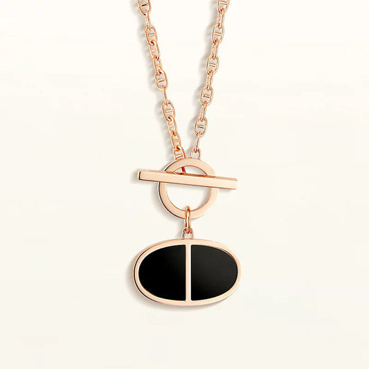 [Liorra]CHAINE VERSO BLACK CERAMIC NECKLACE
