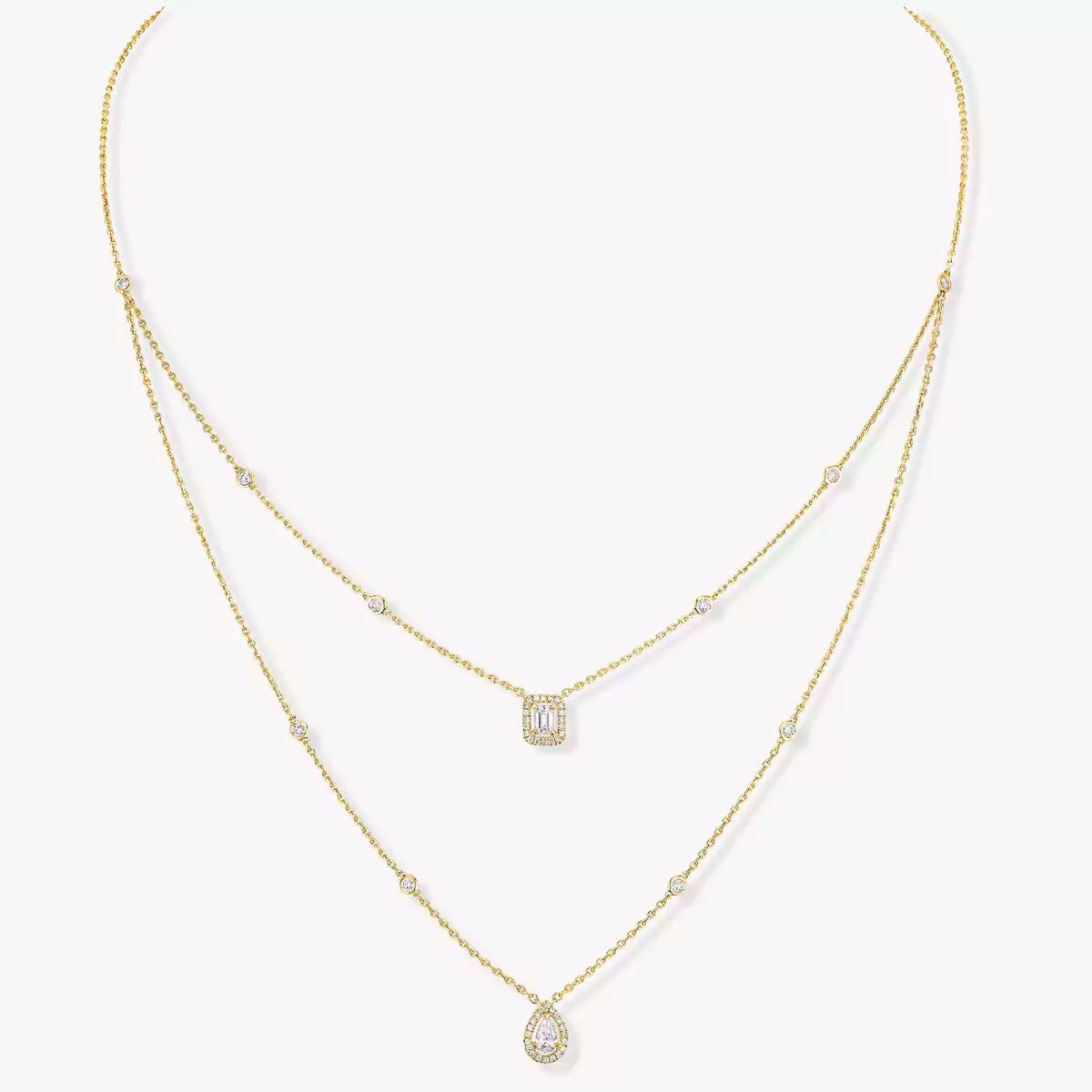 [Liorra]Diamond Necklace My Twin 2 Rows
