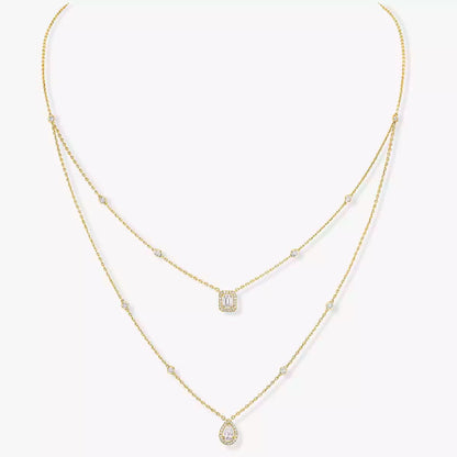 [Liorra]Diamond Necklace My Twin 2 Rows