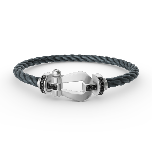 [Liorra]FORCE LARGE HORSESHOE BLACK DIAMOND BRACELET SILVER