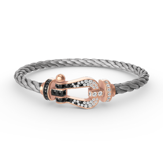 [Liorra]FORCE LARGE HORSESHOE BLACK WHITE DIAMOND BRACELET Liorra GOLD
