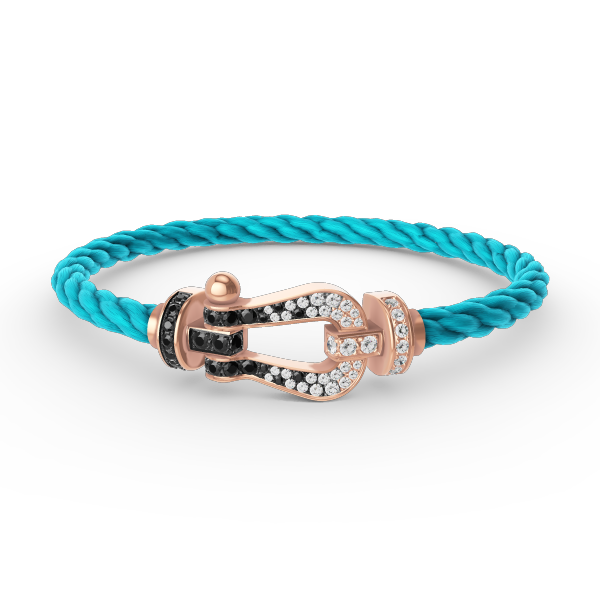 [Liorra]FORCE LARGE HORSESHOE BLACK WHITE DIAMOND BRACELET Liorra GOLD