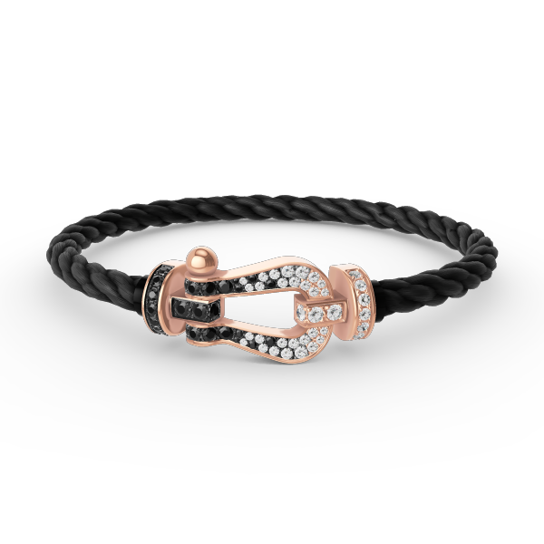 [Liorra]FORCE LARGE HORSESHOE BLACK WHITE DIAMOND BRACELET Liorra GOLD