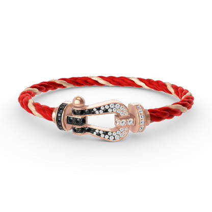 [Liorra]FORCE LARGE HORSESHOE BLACK WHITE DIAMOND BRACELET Liorra GOLD