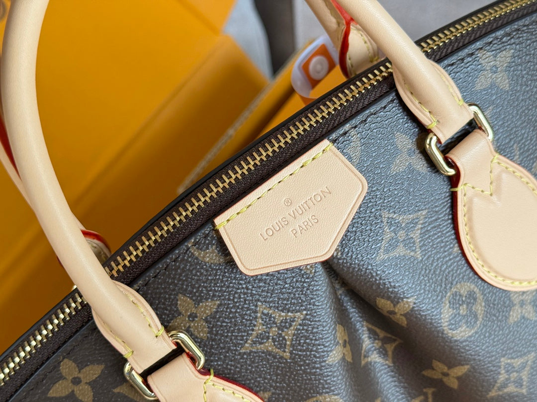 LV 25S BOÉTIE TOTE 25 IN BROWN MONOGRAM COATED CANVAS AND CALFSKIN GOLD HARDWARE