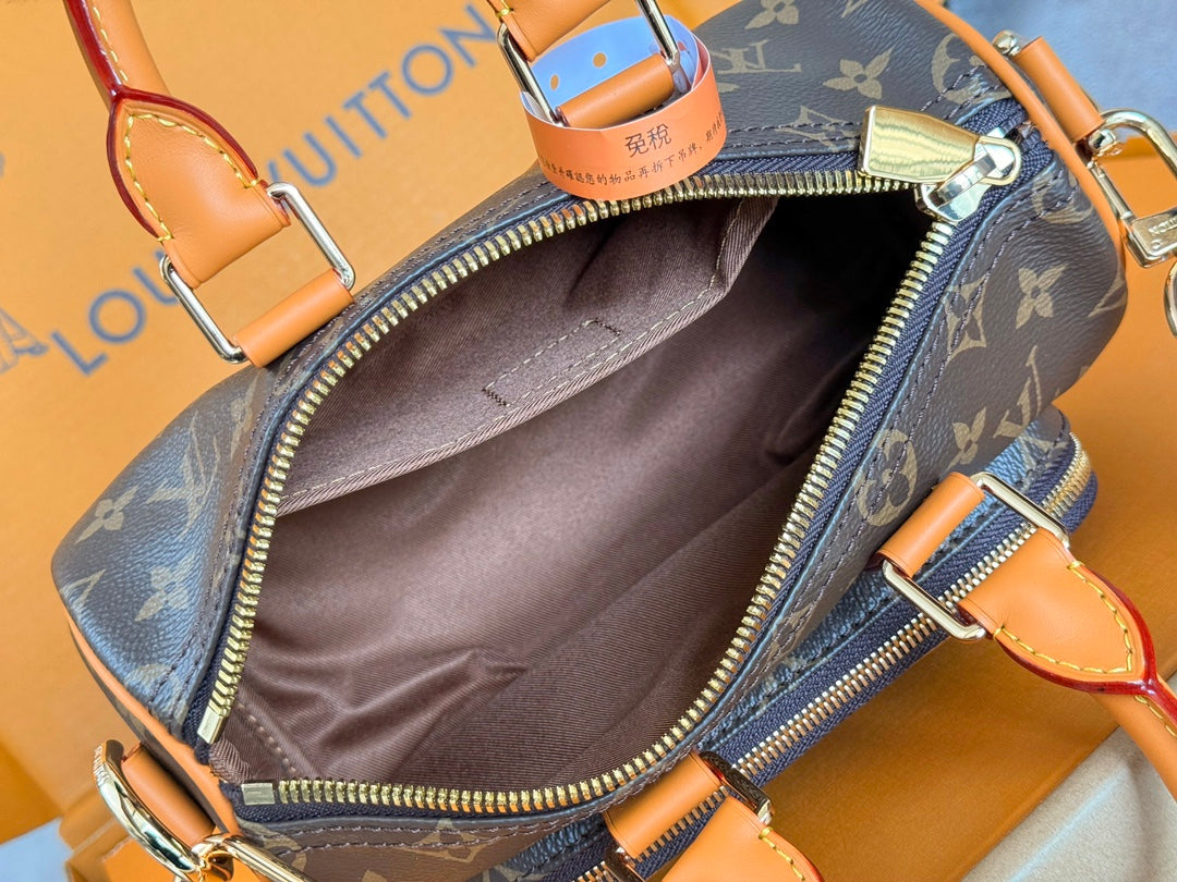 LV 25S KEEPALL CARGO 25 IN BROWN MONOGRAM CANVAS AND CALFSKIN GOLD HARDWARE