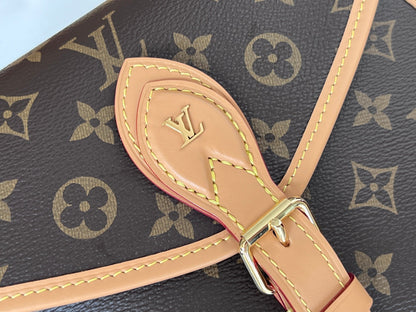 LV 25S KELLY 28 IN BROWN MONOGRAM COATED CANVAS LEATHER TRIM