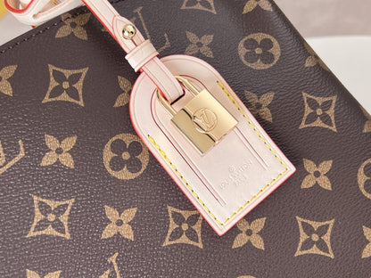 LV 25S PETIT PALAIS 29 IN BROWN MONOGRAM CANVAS AND CALFSKIN GOLD HARDWARE