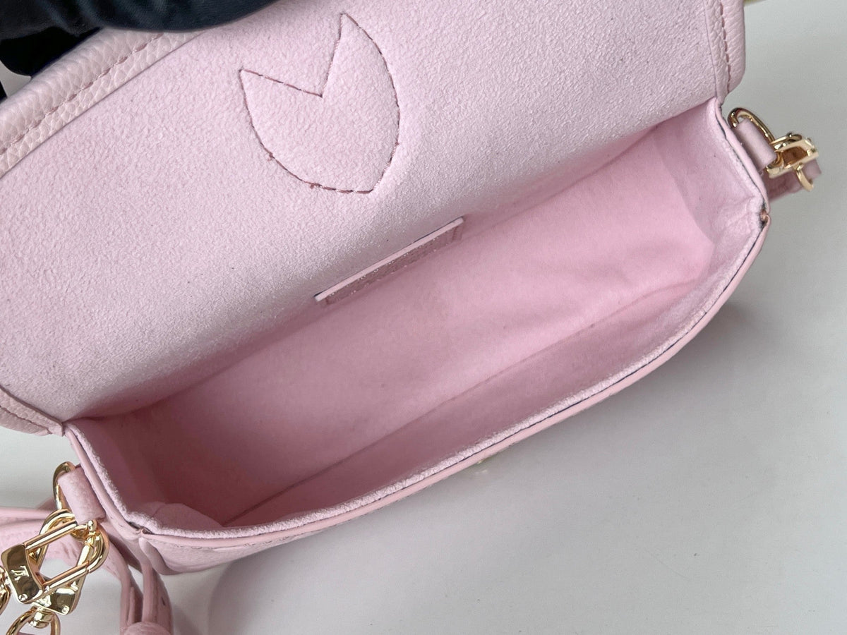 LV 25S MINI NANO DIANE 19 IN PINK MONOGRAM EMPREINTE LEATHER GOLD HARDWARE