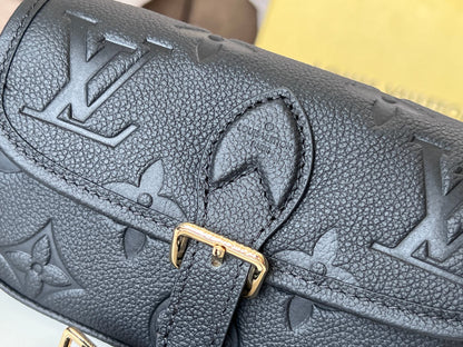 LV 25S MINI NANO DIANE 19 IN BLACK MONOGRAM EMPREINTE LEATHER GOLD HARDWARE