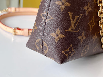 LV 25S LOCKIT BB 19 IN BROWN MONOGRAM COATED CANVAS GOLD HARDWARE