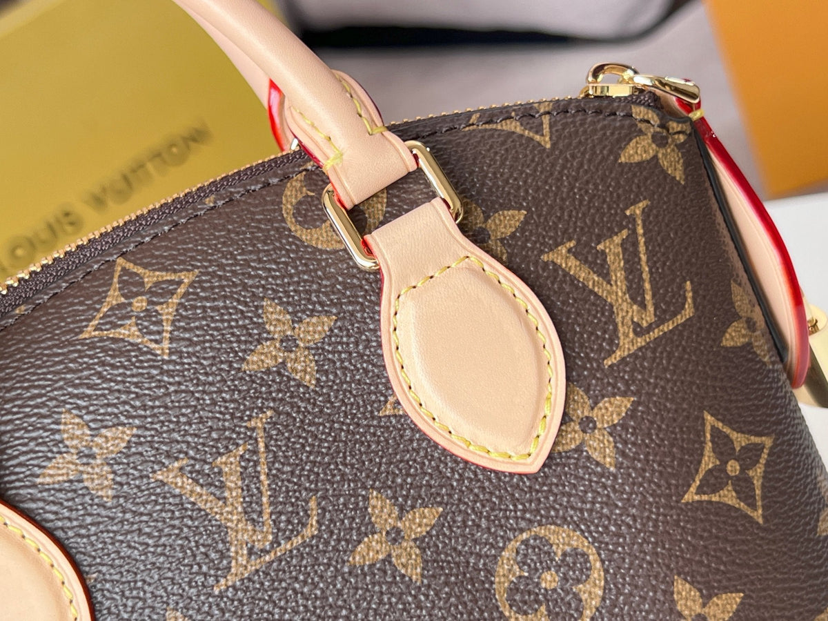 LV 25S LOCKIT BB 19 IN BROWN MONOGRAM COATED CANVAS GOLD HARDWARE