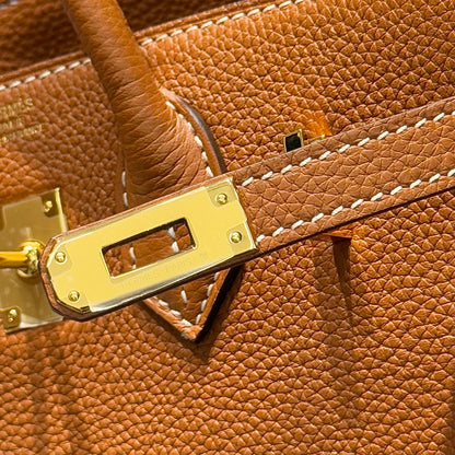 HERMES 25S MEDIUM BIRKIN 25 IN BURNT ORANGE CALFSKIN GOLD HARDWARE