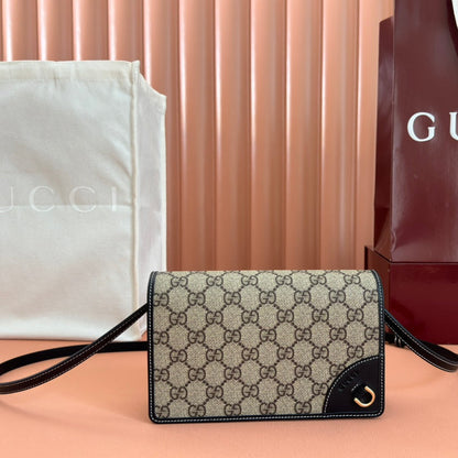 EMBLEM WALLET GG MONOGRAM 20 IN DARK BROWN AND BLACK CALFSKIN
