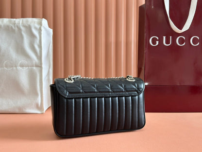 MARMONT SMALL SHOULDER BAG 26 IN BLACK LAMBSKIN