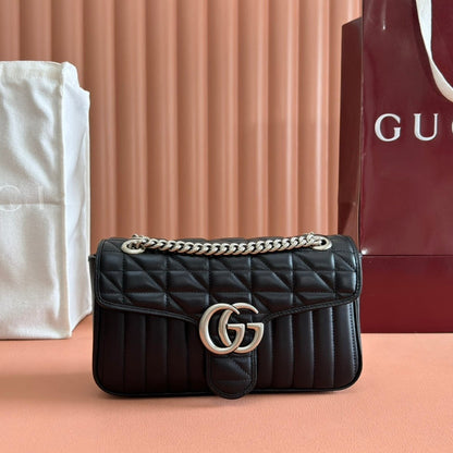 MARMONT SMALL SHOULDER BAG 26 IN BLACK LAMBSKIN