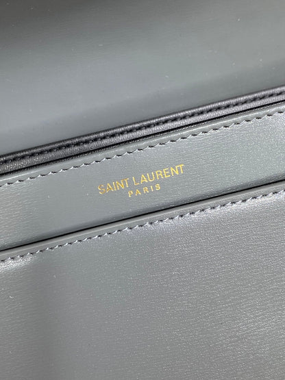 SOLFERINO SMALL SATCHEL 19 IN DARK GREY CALFSKIN GOLD HARDWARE